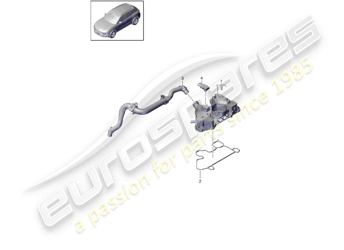 porsche 2024 (macan) ölabscheider entlüftungsleitung kurbelgehäuseentlüftung teilediagramm