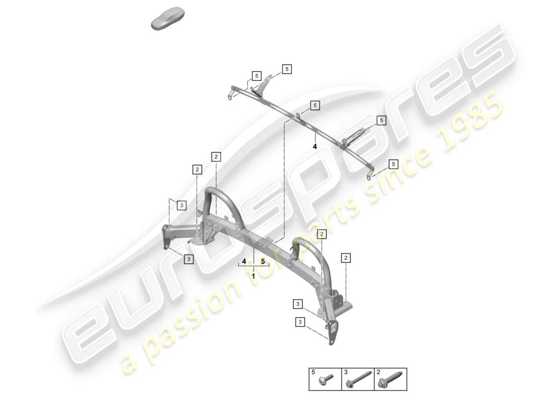 porsche 2022 (718 boxster spyder) roll bar-ersatzteildiagramm