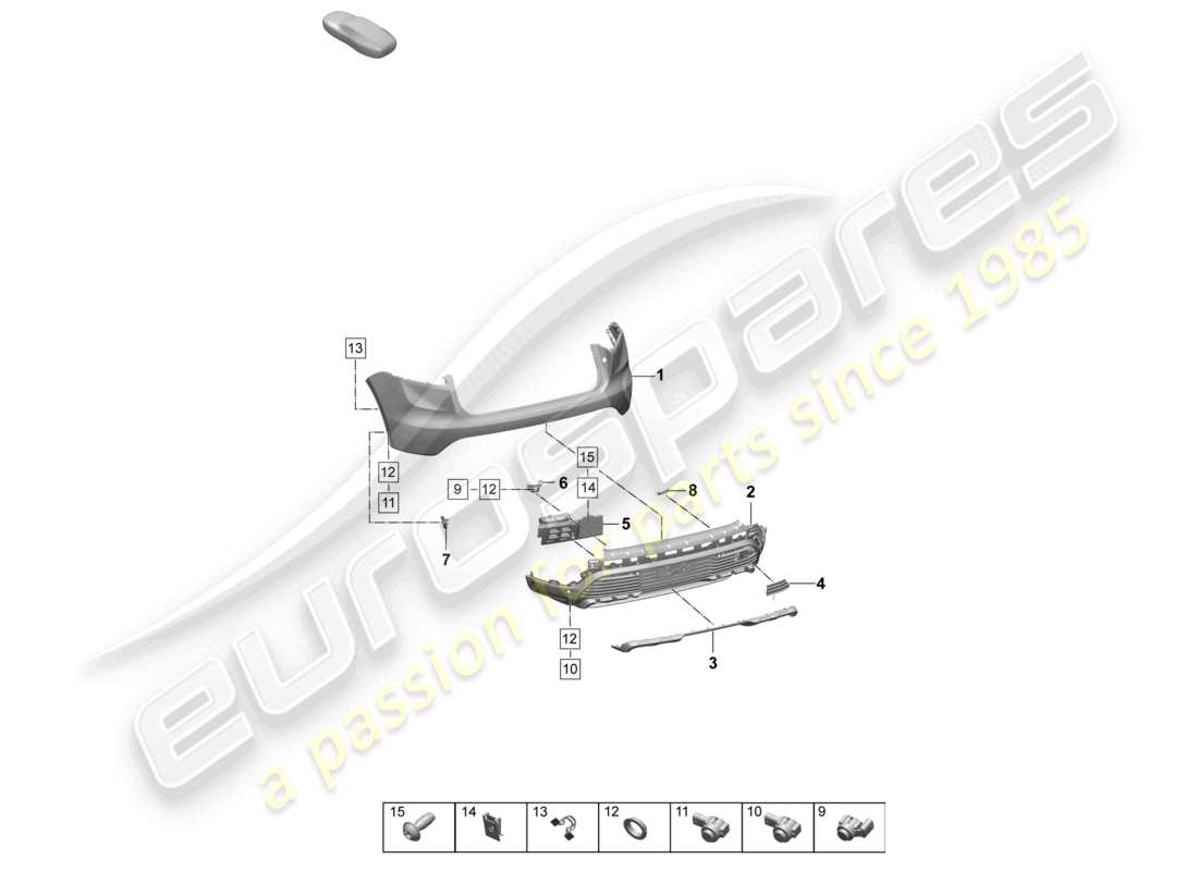 porsche 2025 (macan-e) stoßstange hinten teilediagramm