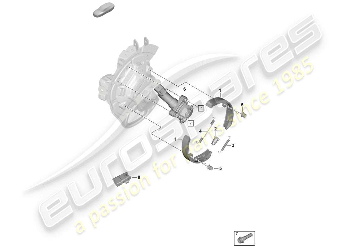 porsche 2025 (panamera 976) feststellbremse für automatikgetriebe d180 ersatzteildiagramm
