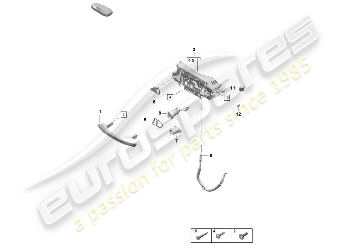 porsche 2021 (718 cayman gt4) türgriff, außen, ersatzteildiagramm