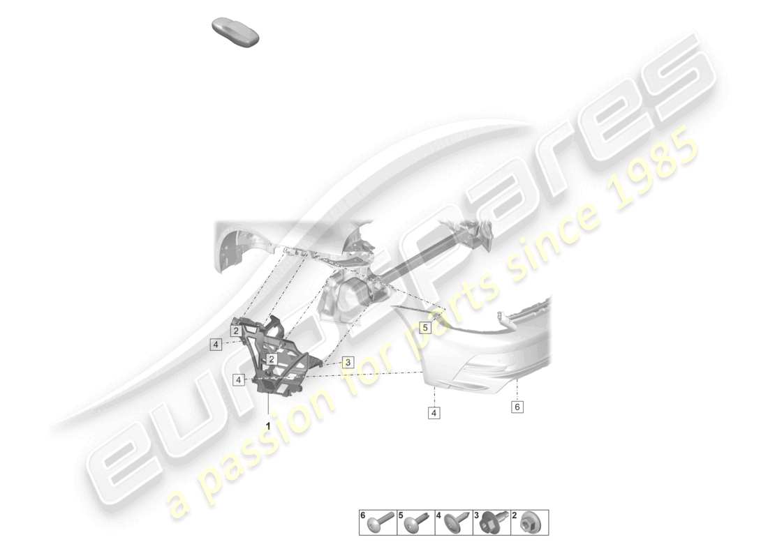 porsche 2025 (992-2 gt3/rs/st) stoßfänger hinten befestigungsteile teilediagramm