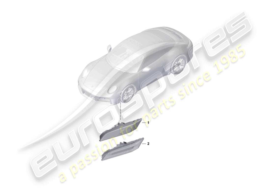 porsche 2024 (992-2) blinker-repeater-seitenmarkierungsleuchte teilediagramm
