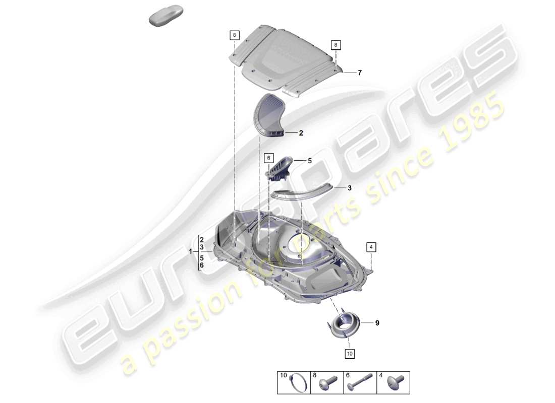 porsche 2021 (718 cayman gt4) luftfilter pdm.9gt.129 teilediagramm