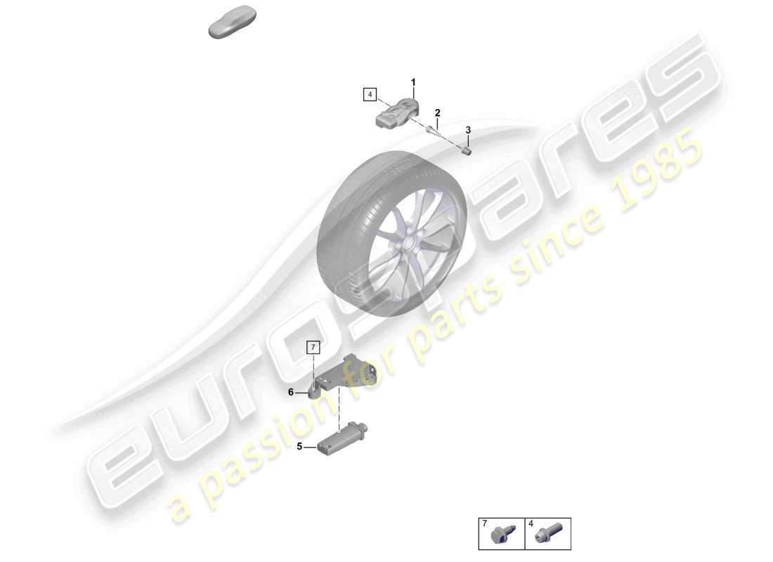 porsche 2021 (718 cayman gt4) reifendruck-kontrollsystem teilediagramm