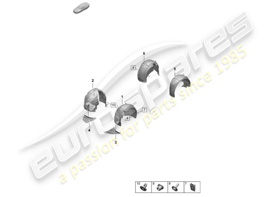 porsche 2026 (taycan 9j1-2) radhausschale zubehör teilediagramm