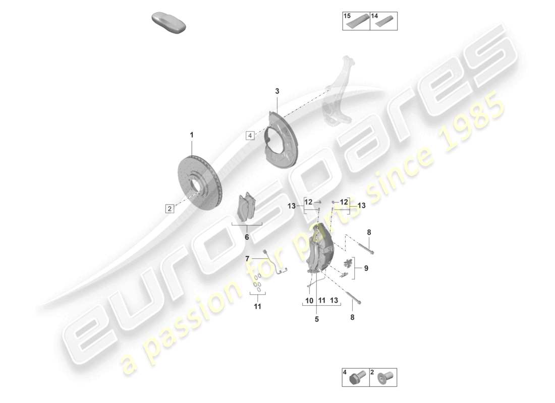 porsche 2024 (panamera 971-2) scheibenbremse pccb vorderachse ersatzteildiagramm