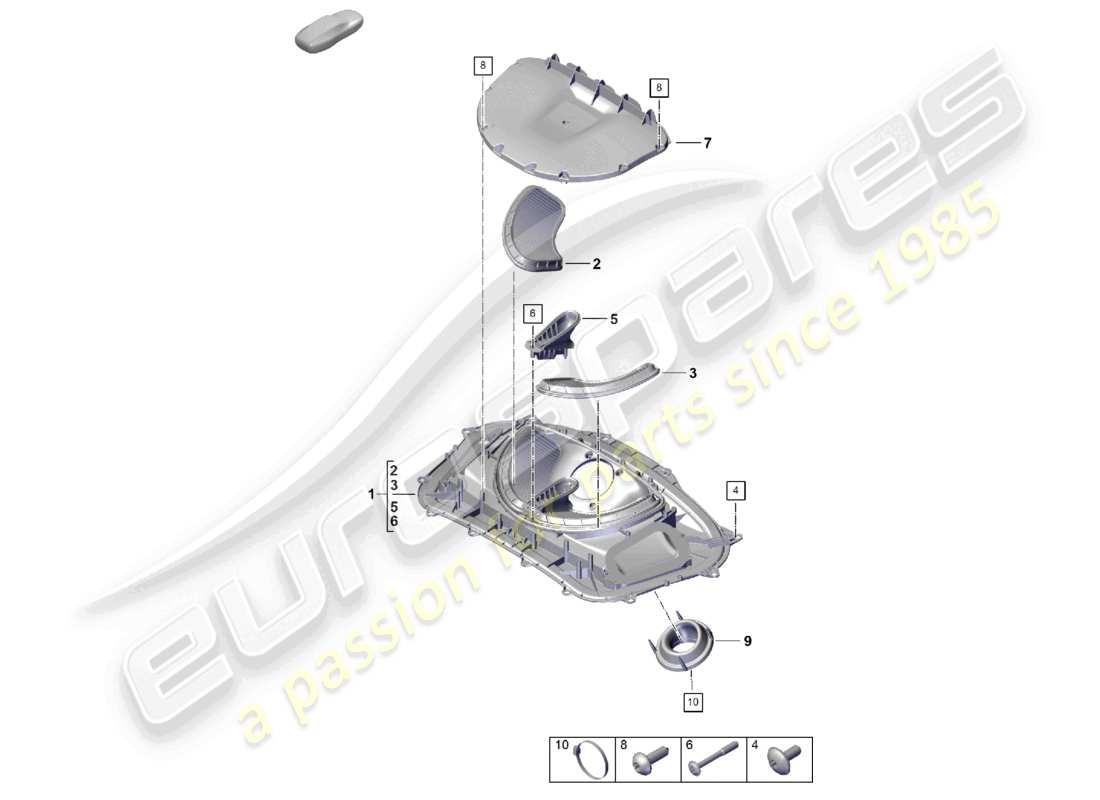 porsche 2021 (718 boxster spyder) luftfilter teilediagramm