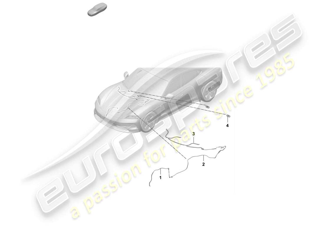 porsche 2026 (taycan 9j1-2) schlauchleitung für scheibe vorne wasserdüse teilediagramm