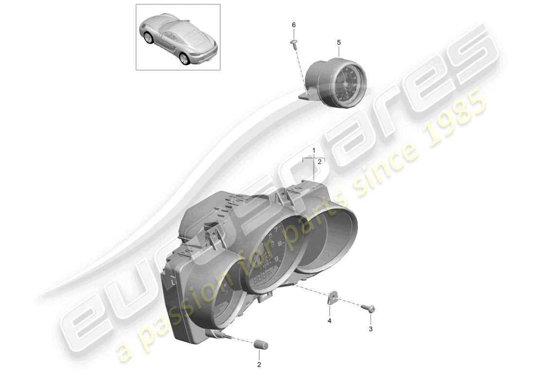 porsche 2025 (718 cayman) kombiinstrument stoppuhr d - 01.06.2020>> teilediagramm