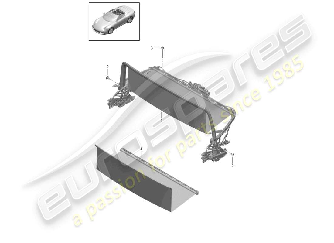 porsche 2022 (992-1) windbreak-ersatzteildiagramm