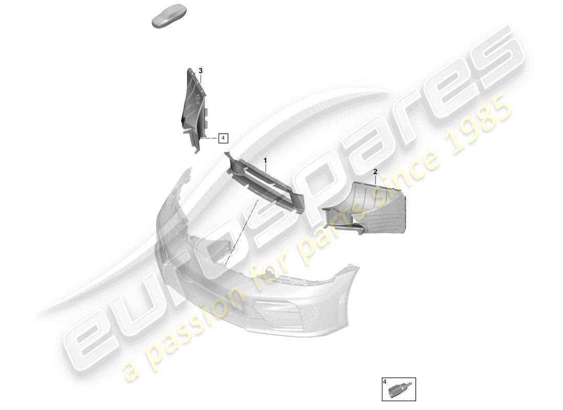 porsche 2026 (992-2 gt3) luftführungspuffer - teilediagramm