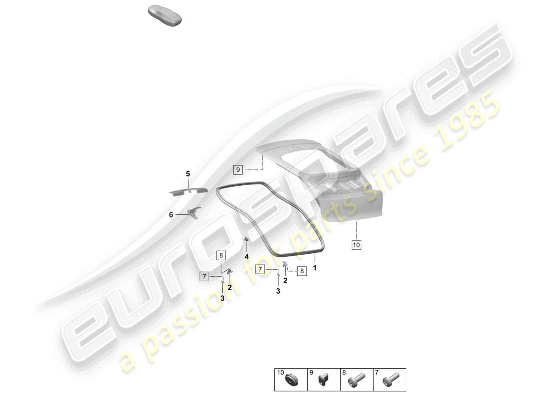 porsche 2025 (macan-e) zubehör dichtung heckklappe teilediagramm