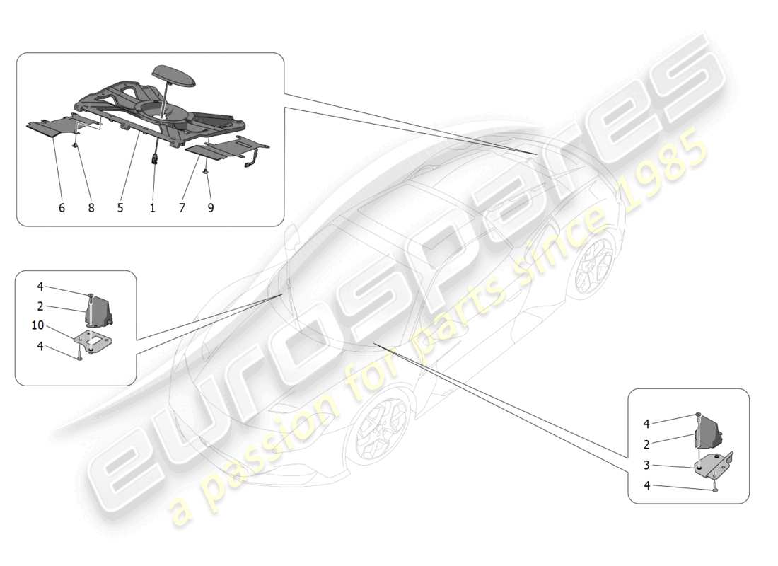 maserati mc20 cielo (2023) empfangs- und verbindungssystem teilediagramm