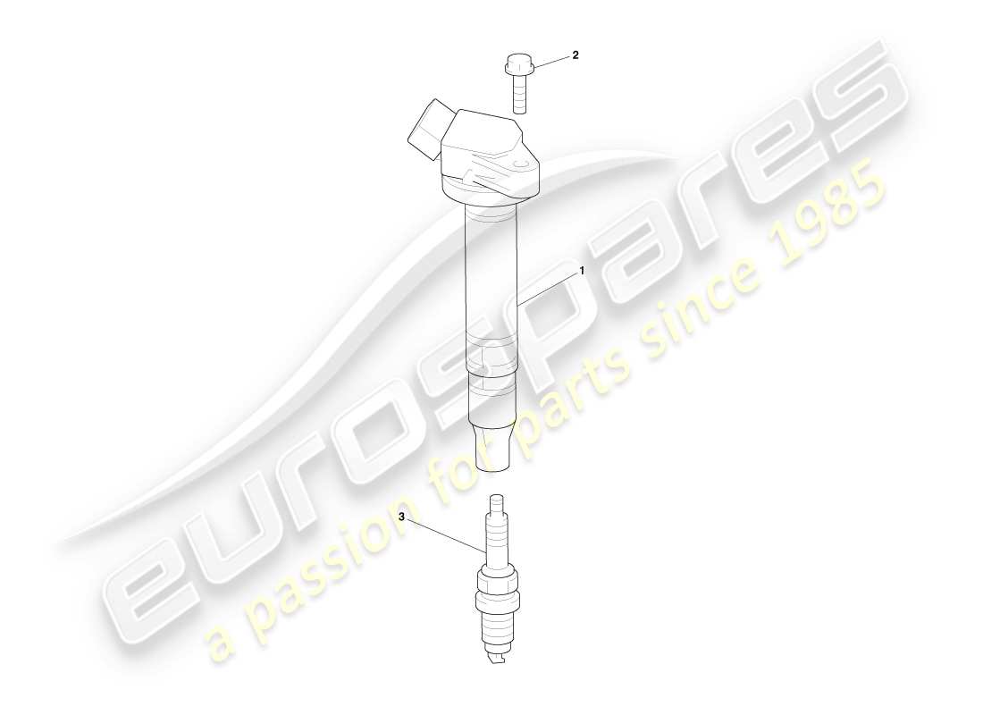 aston martin cygnet (2012) teilediagramm für zündspule und zündkerze