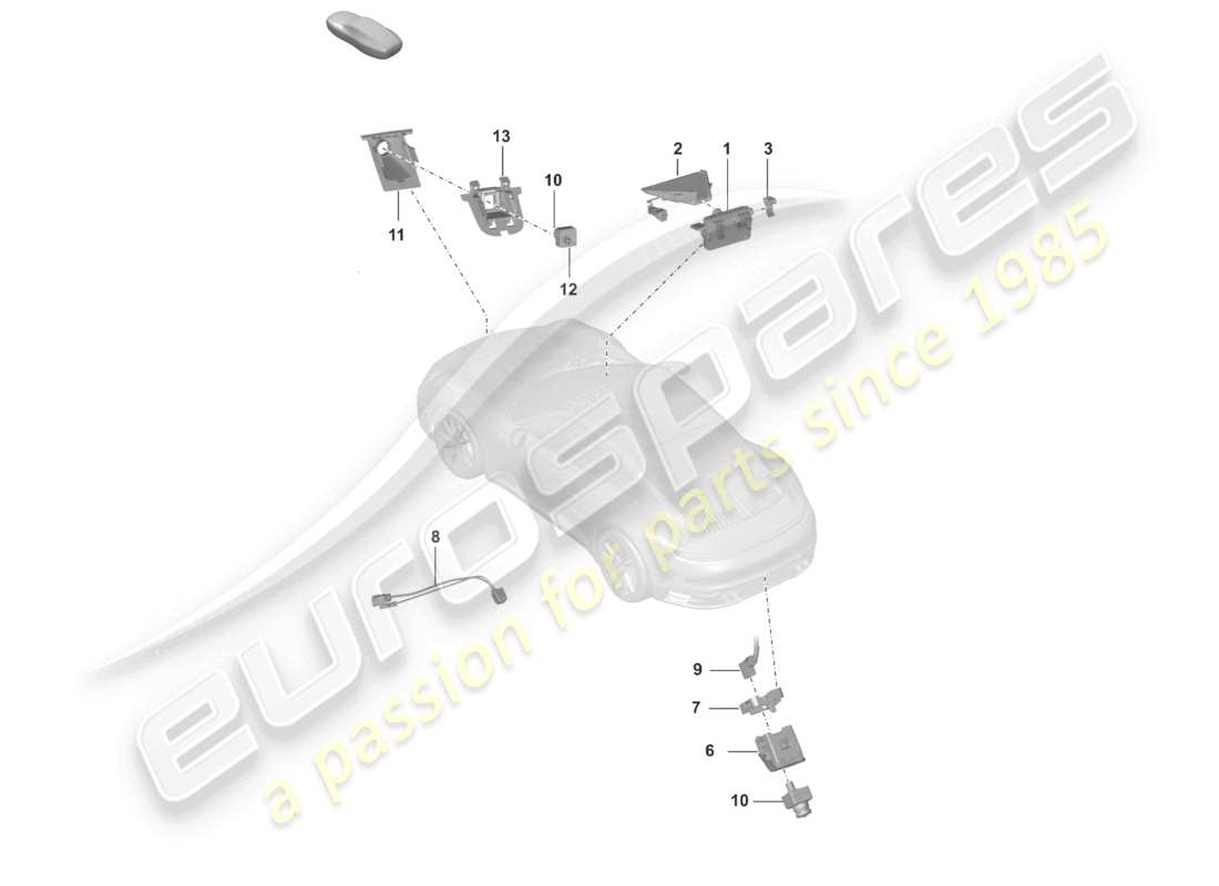porsche 2021 (992-1) frontkamera für fahrerassistenzprogramme rückfahrkamera real top view teileübersicht