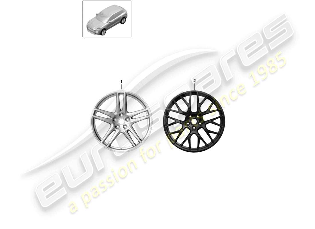 porsche 2021 (macan) leichtmetallfelge 20 teilediagramm
