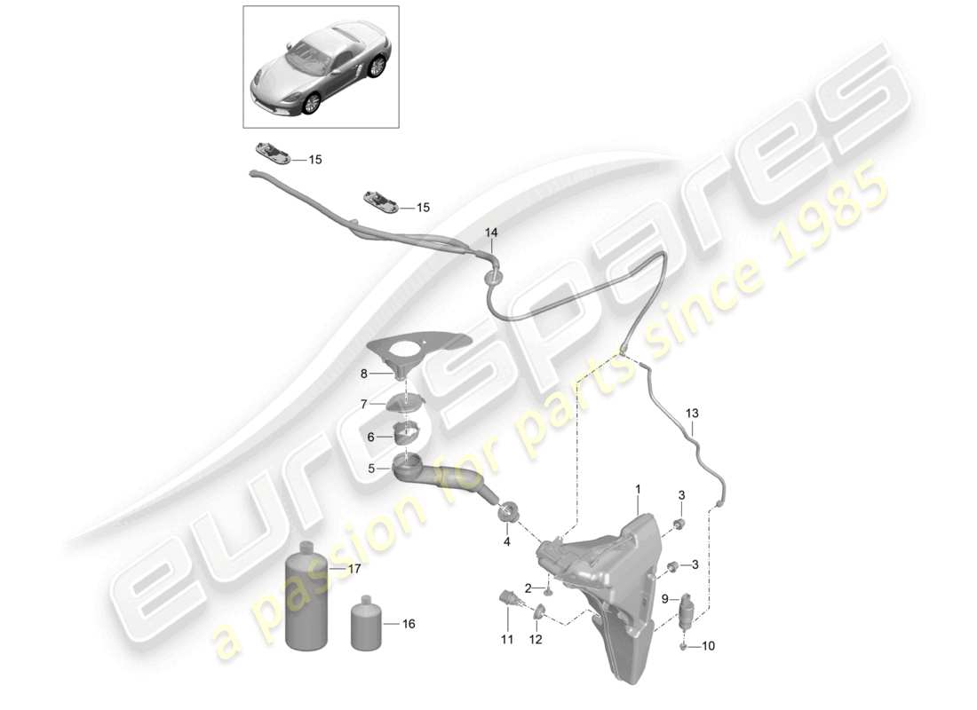 porsche 2024 (718 boxster) scheibe teilediagramm