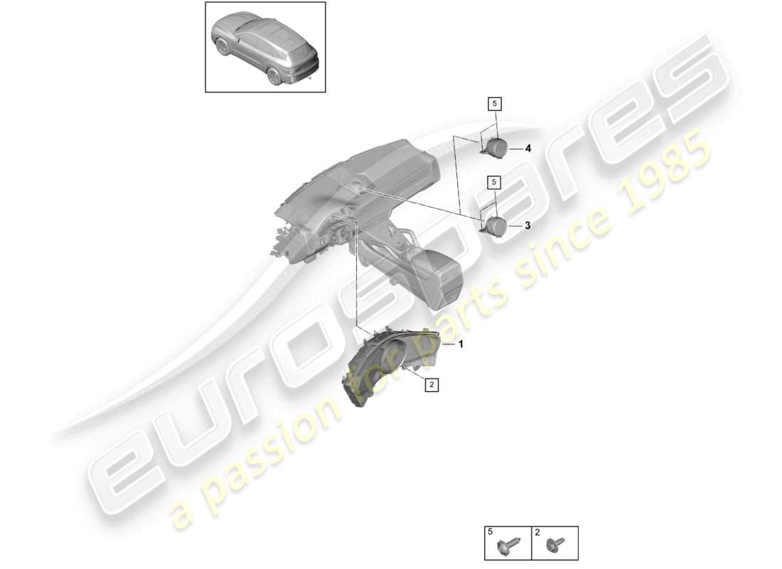 porsche 2021 (cayenne e3 9ya/9yb) kombiinstrument stoppuhr kompass d - mj 2022>> ersatzteildiagramm