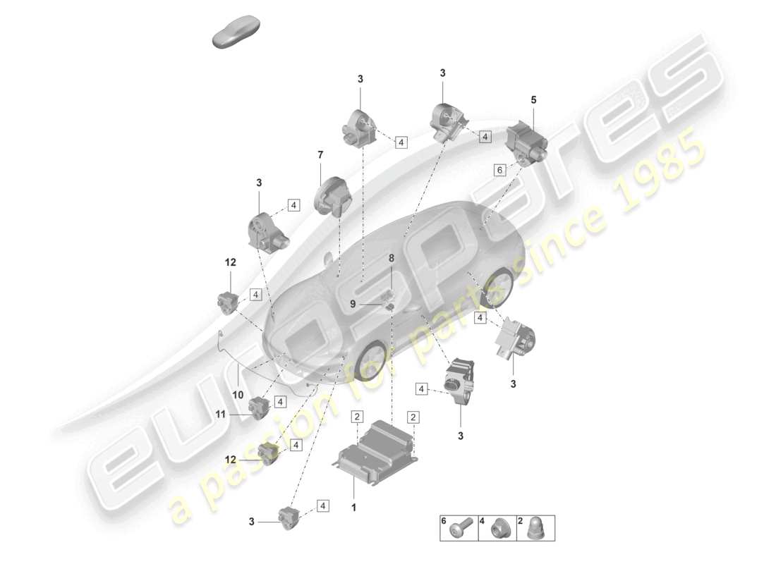 porsche 2020 (taycan 9j1-1) steuergerät für airbag crashsensor für airbag fußgängerschutz teileübersicht