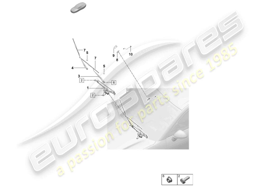 porsche 2024 (macan-e) scheibenwischeranlage kompl. regensensor ersatzteilübersicht