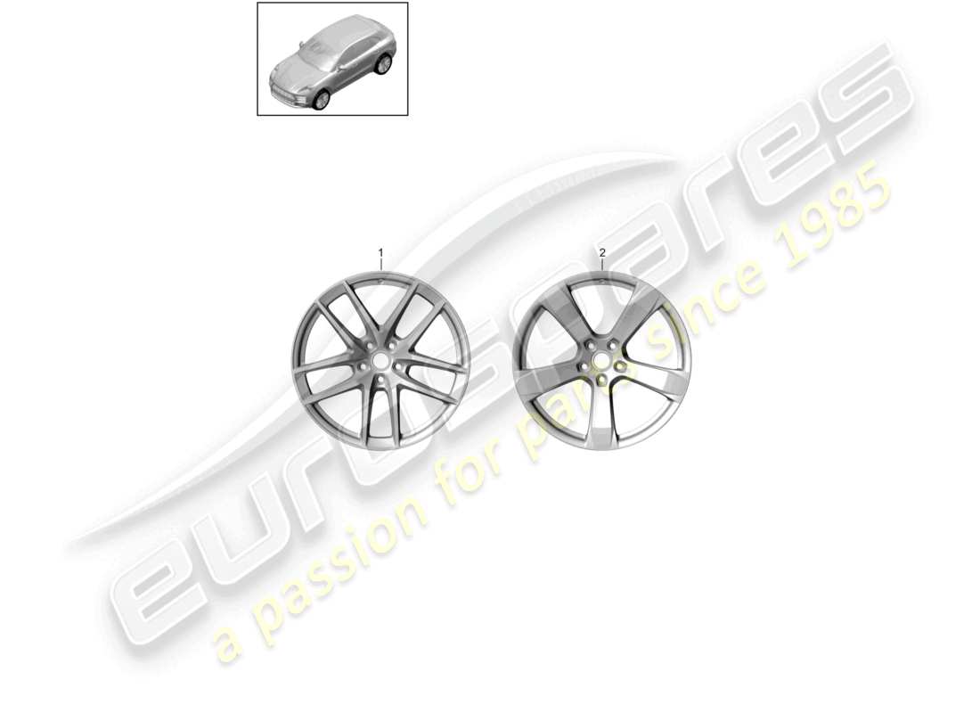 porsche 2021 (macan) leichtmetallfelge 20 teilediagramm