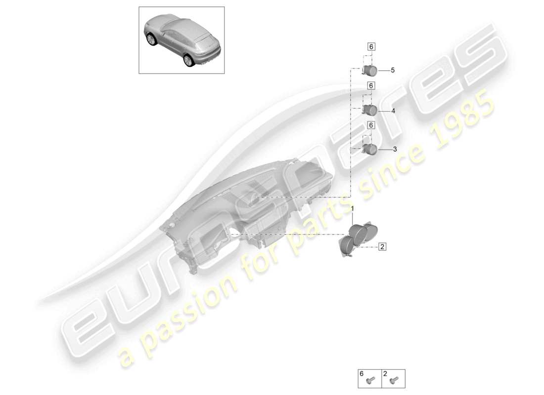 porsche 2021 (macan) kombiinstrument zifferblatt carrera rot weiß mojave stoppuhr kompass teilediagramm