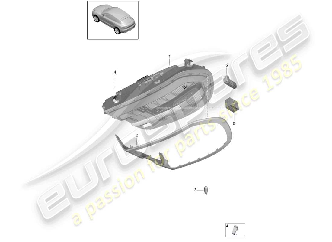 porsche 2021 (macan) konsolendach siehe werkstatthandbuch teilediagramm