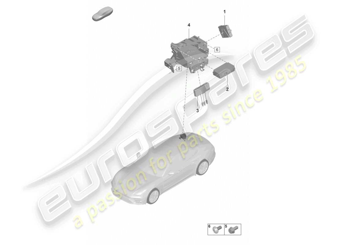 porsche 2023 (panamera 971-2) steuergerät für real time monitoring (rtm) und aerial part diagram