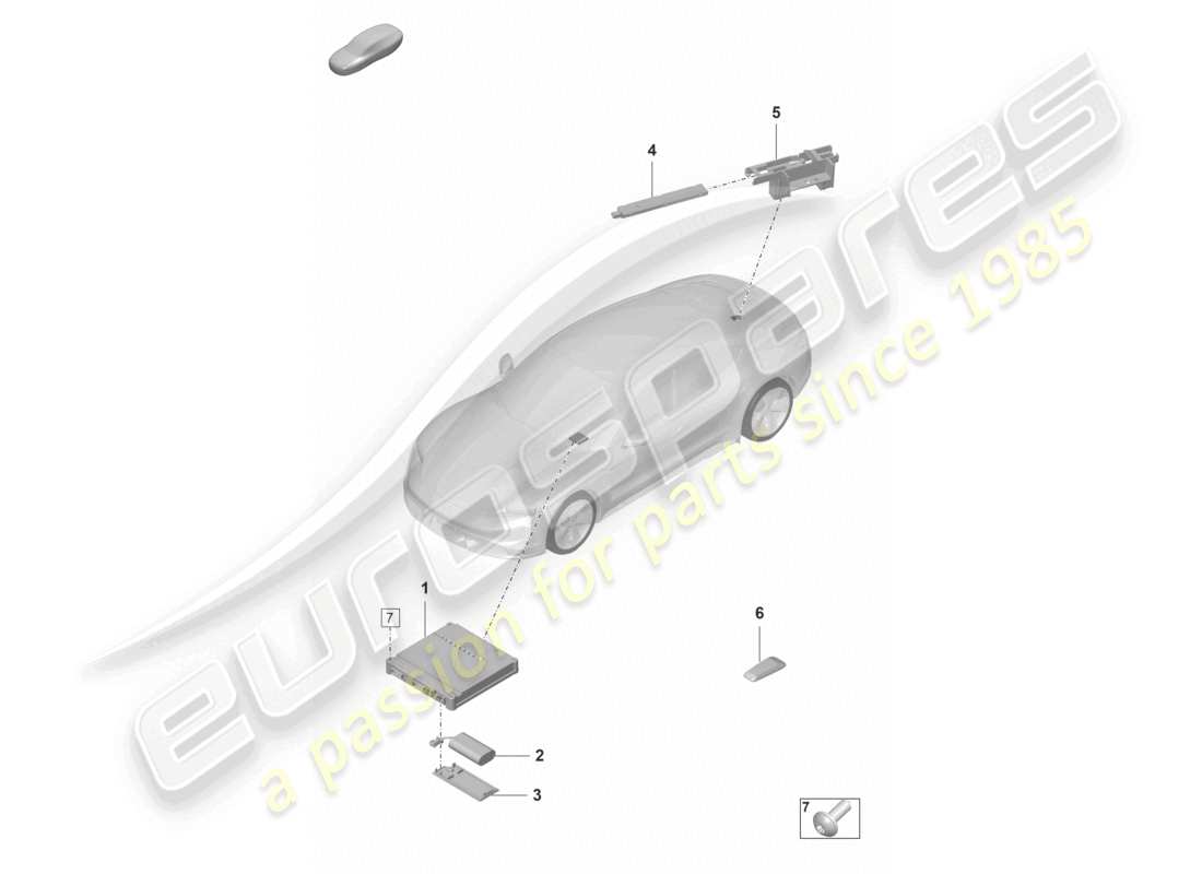 porsche 2021 (taycan 9j1-1) steuergerät für notrufmodul und kommunikationseinheit d - mj 2022>>- mj 2022 ersatzteilzeichnung