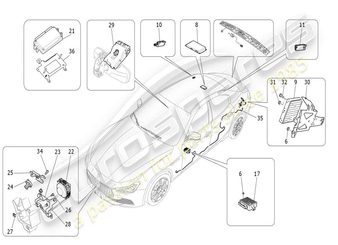 maserati ghibli (2019) it-system-teilediagramm