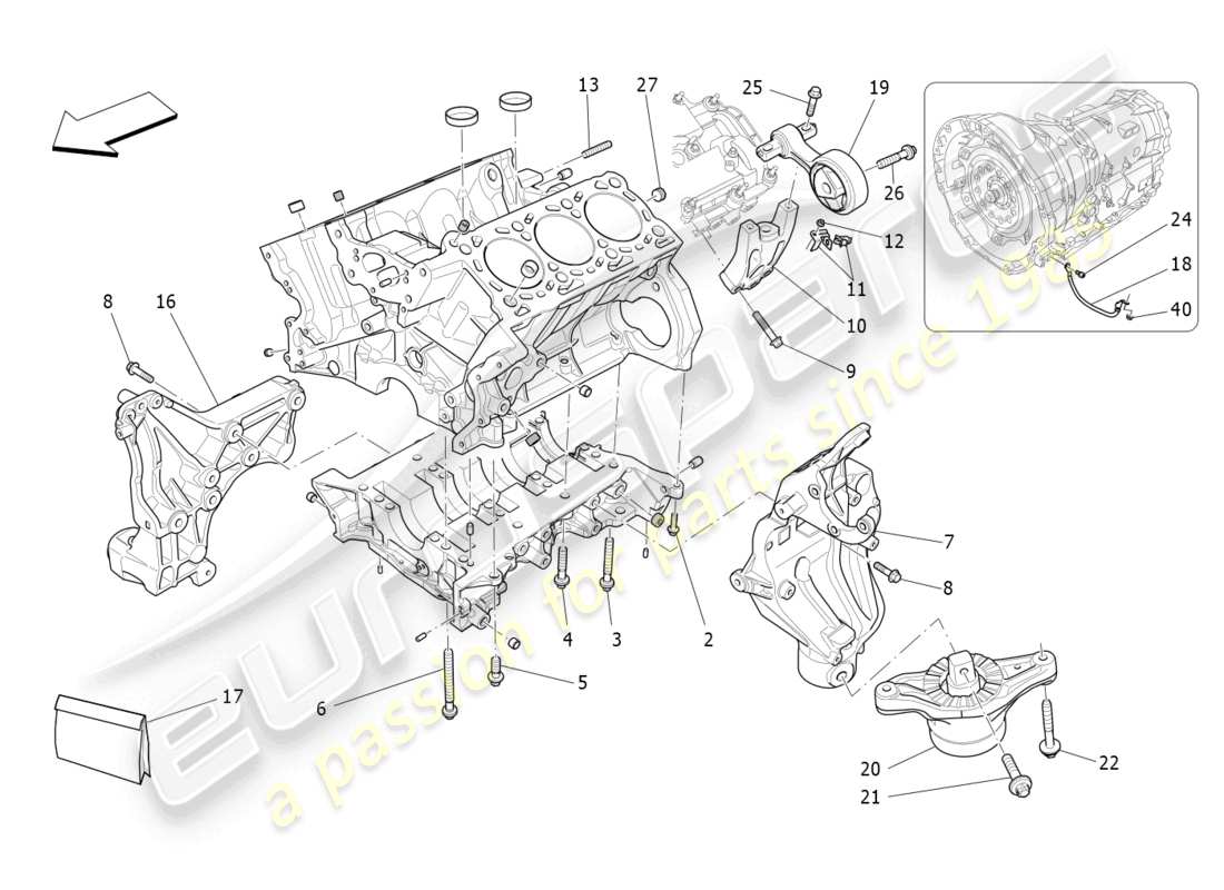 maserati levante (2017) kurbelgehäuse-teilediagramm