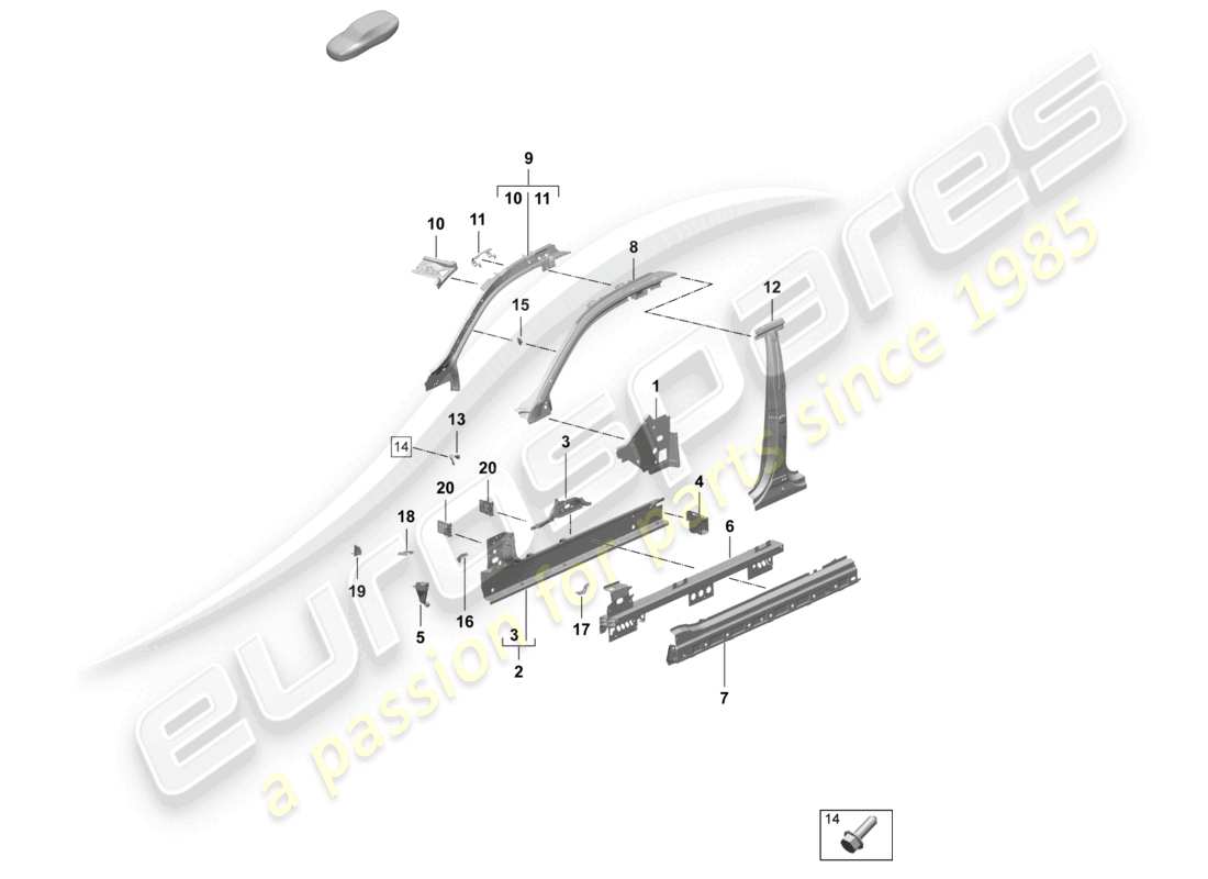 teilediagramm mit der teilenummer 95c810180 ygrv