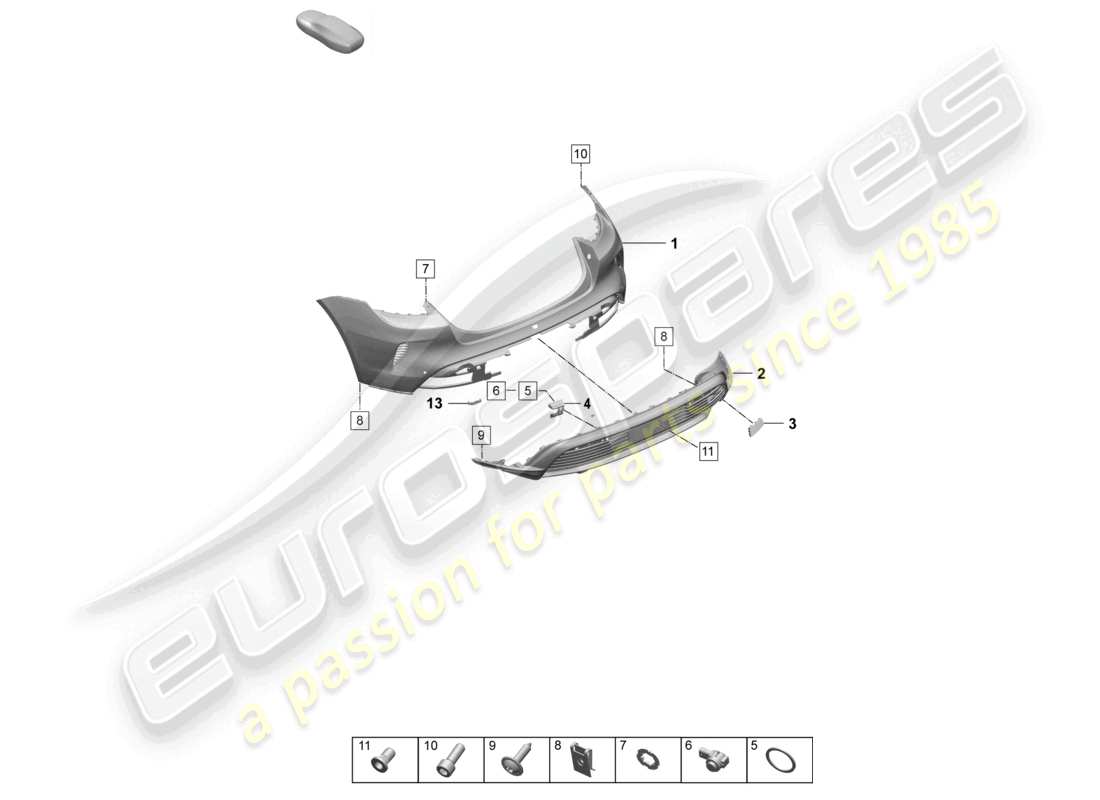 ein teilediagramm aus dem teilekatalog porsche taycan