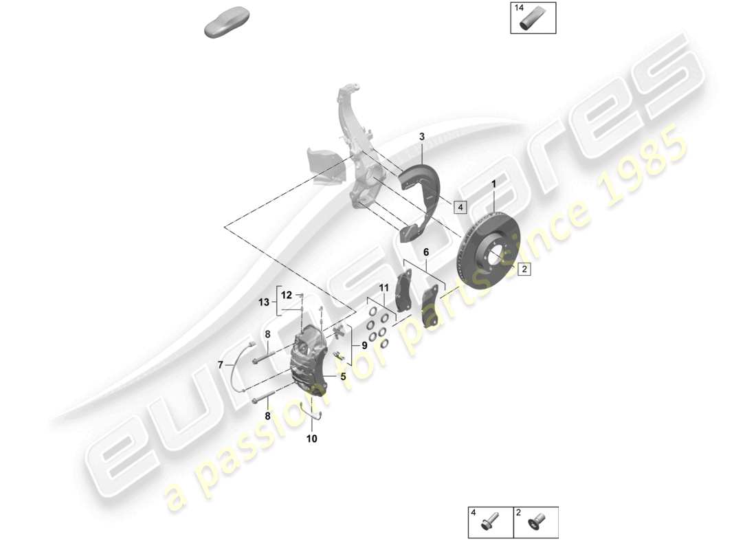 eine teilezeichnung aus dem porsche 2025 (taycan 9j1-2) teilekatalog