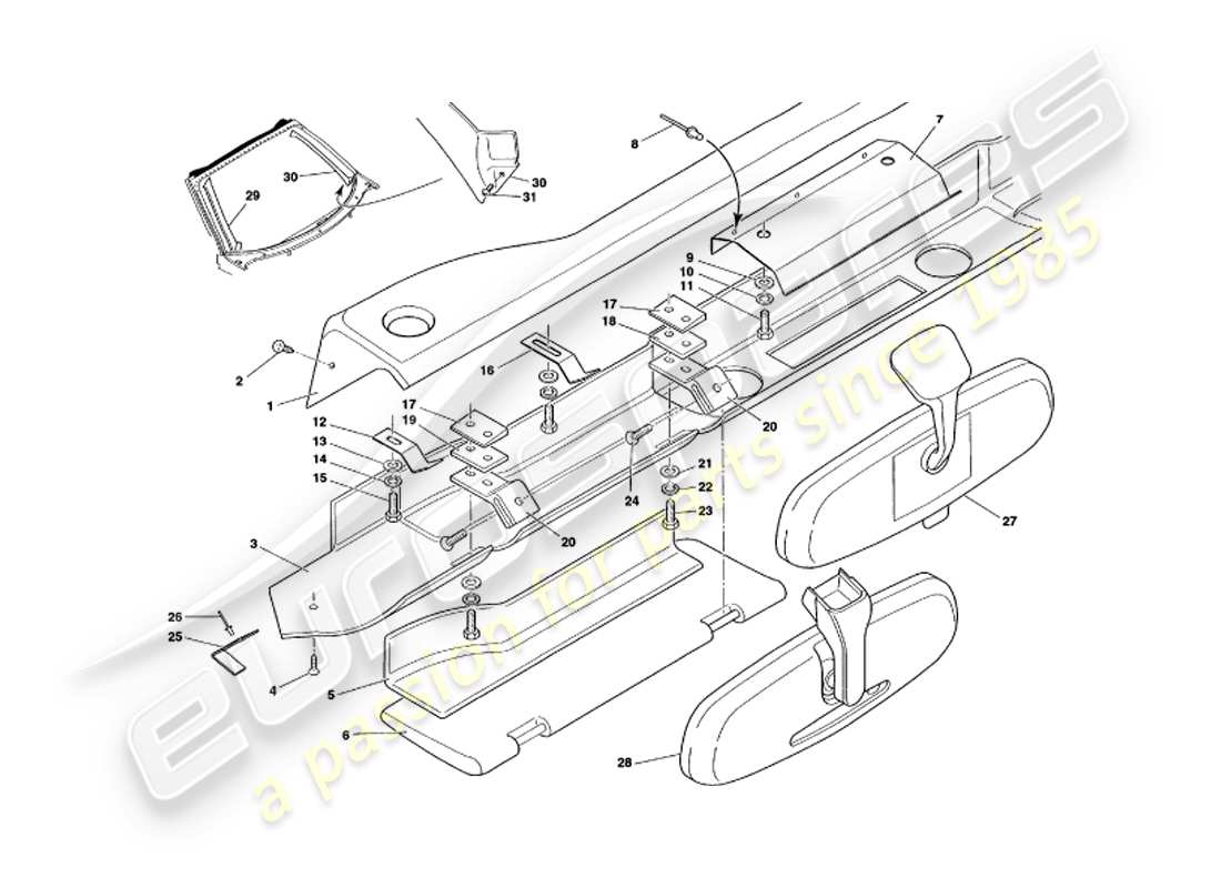 eine teilezeichnung aus dem aston martin v8 volante (1998) teilekatalog