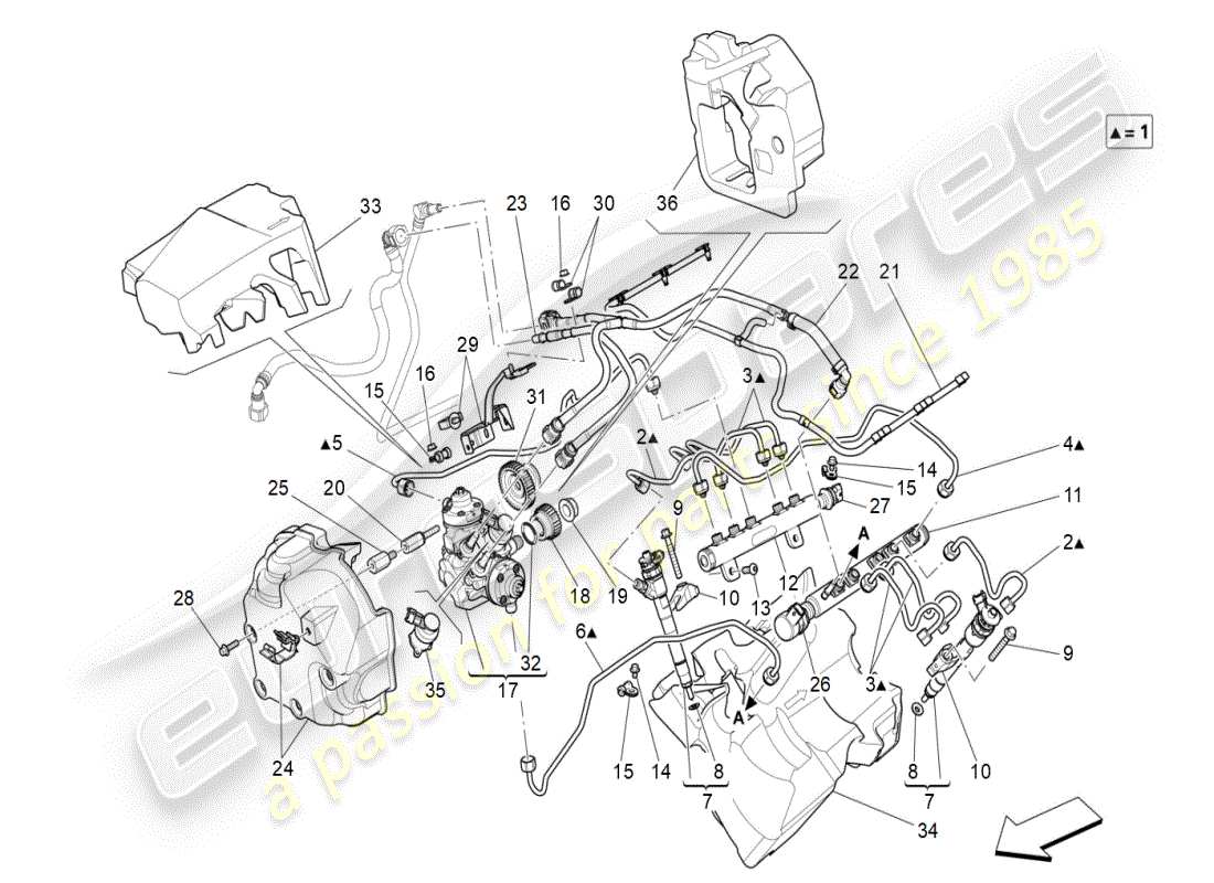 eine teilezeichnung aus dem maserati ghibli (2019) teilekatalog