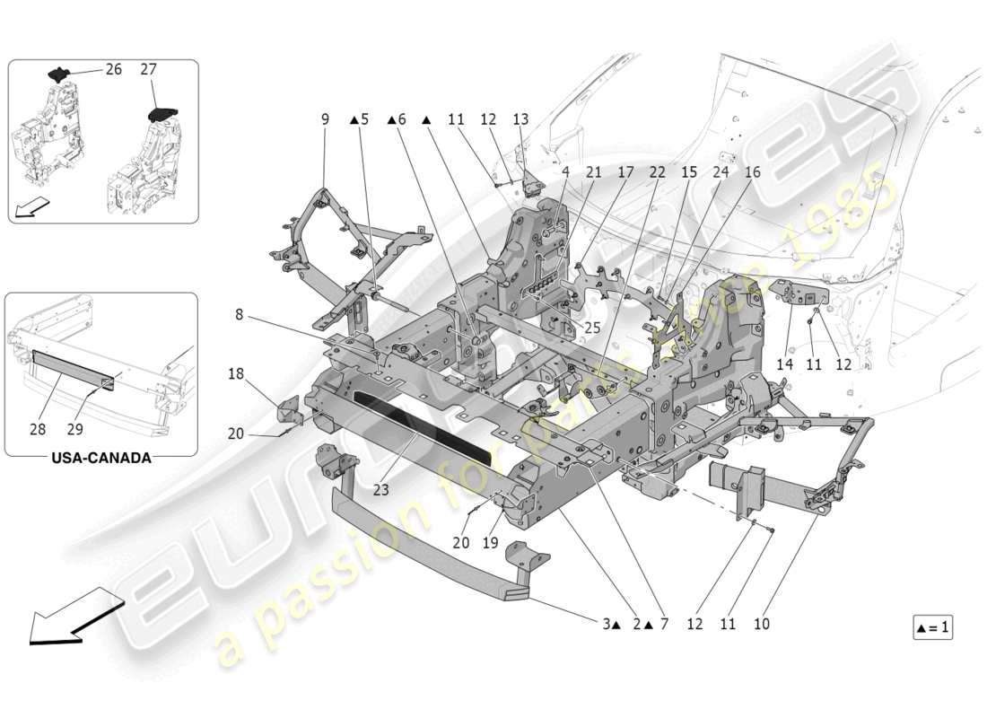 eine teilezeichnung aus dem maserati mc20 (2022) teilekatalog