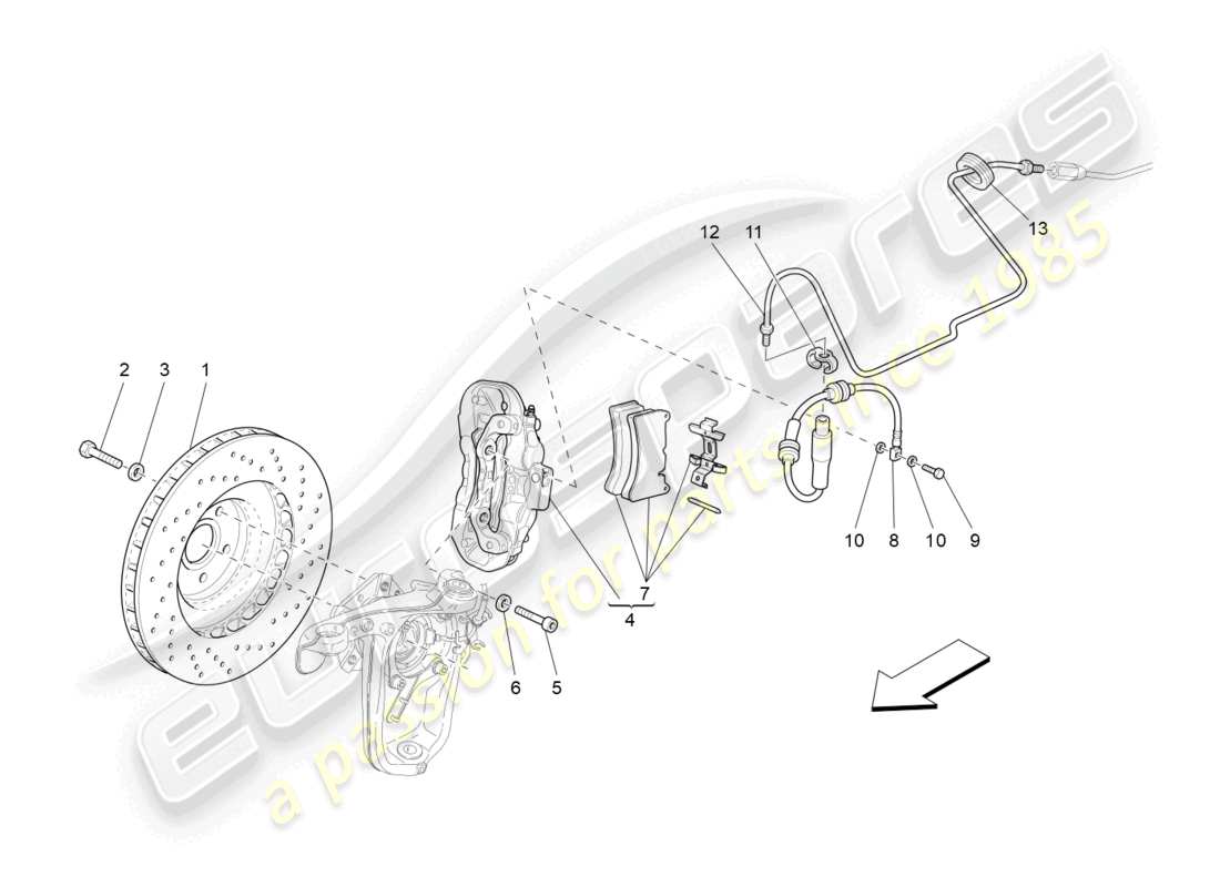 ein Teilediagramm aus dem Maserati GranCabrio MC (2013) Teilekatalog