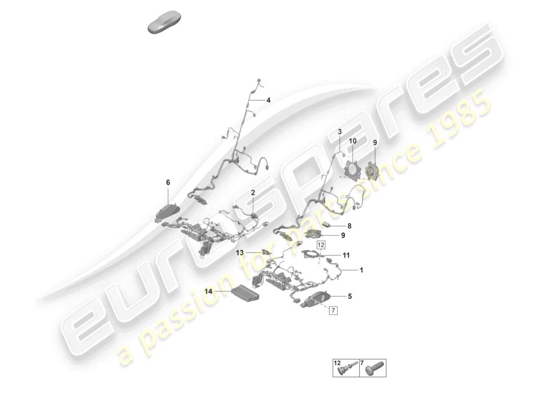 porsche 2026 (taycan 9j1-2) elektrik sportsitz teilediagramm