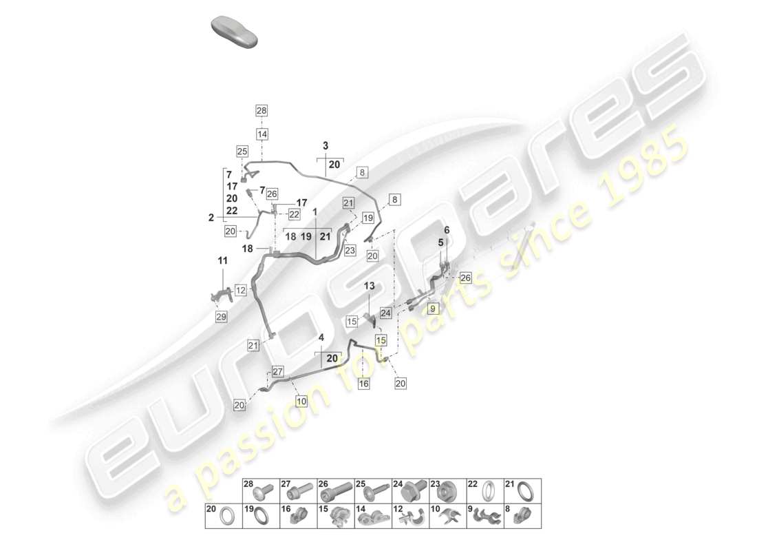 porsche 2025 (992-2 gt3/rs/st) klimaanlage rhd kältemittelleitung (expansionsventil > trockner) teilediagramm