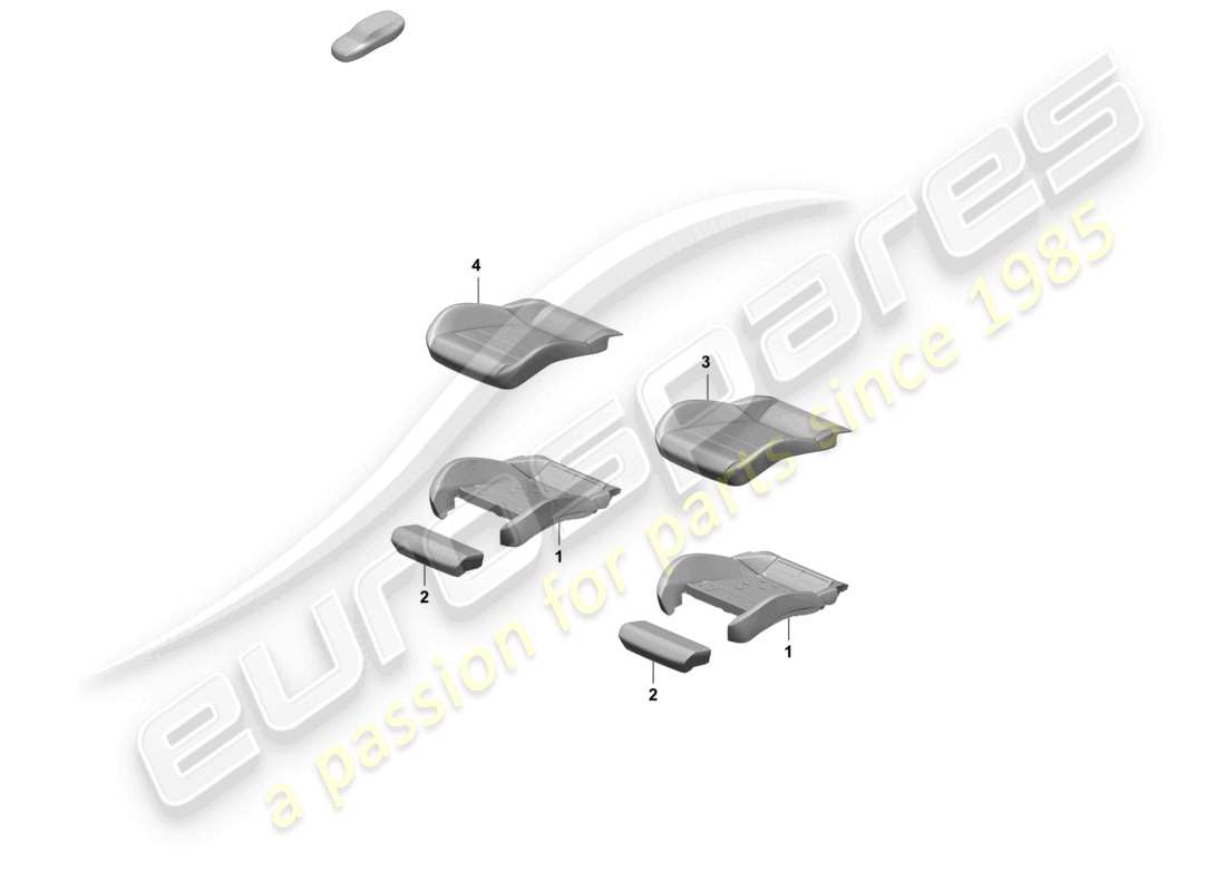 porsche 2025 (taycan 9j1-2) schaumstoffteil sitzbezug sportsitz teilebild