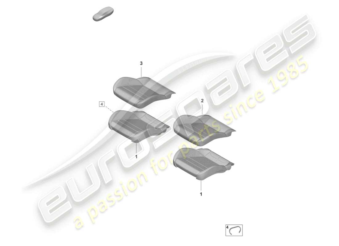 porsche 2020 (taycan 9j1-1) schaumteil sitzbezug sportsitz für modelle mit sitzbelüftung ersatzteilzeichnung
