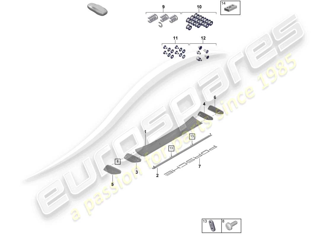 porsche 2025 (992-2 gt3/rs/st) heckspoiler teilediagramm