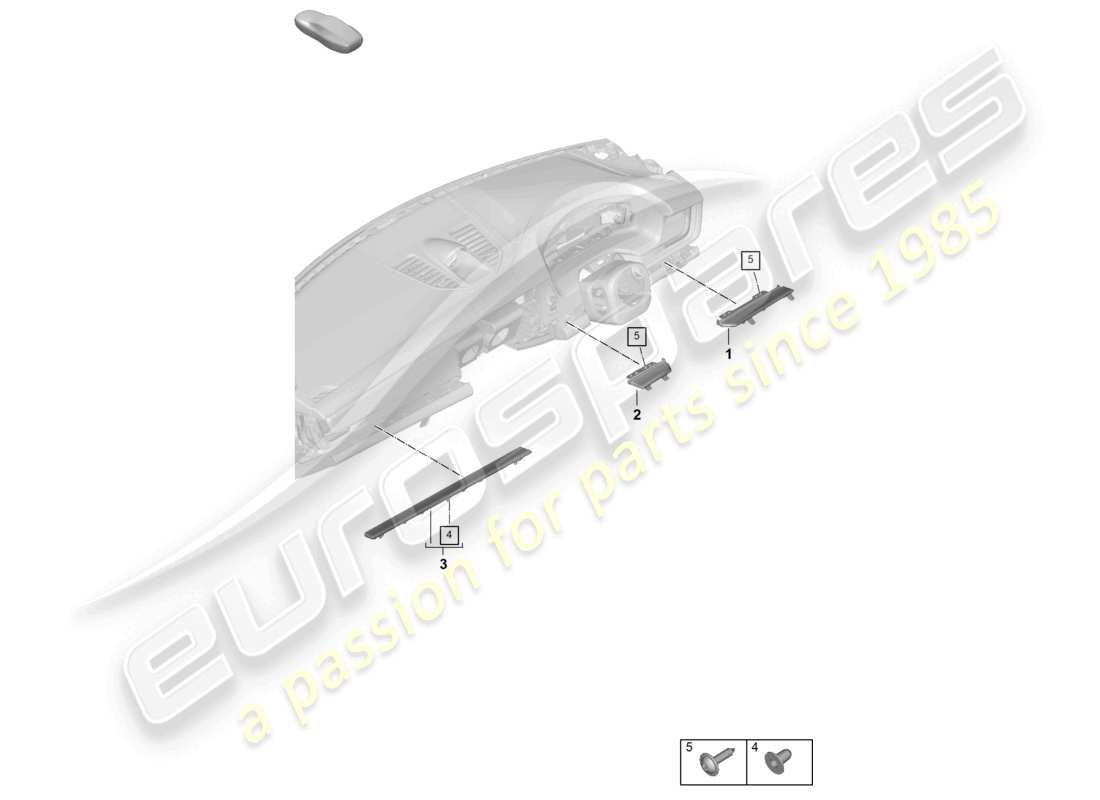 porsche 2026 (panamera 976) armaturenbrett-befestigungsteile, untere formteile, teilediagramm