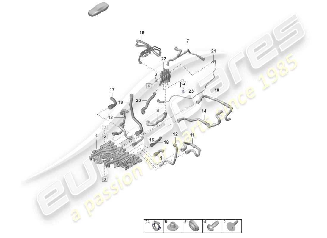 porsche 2022 (taycan 9j1-1) kühlmittelrohr d - mj 2021>> ersatzteildiagramm