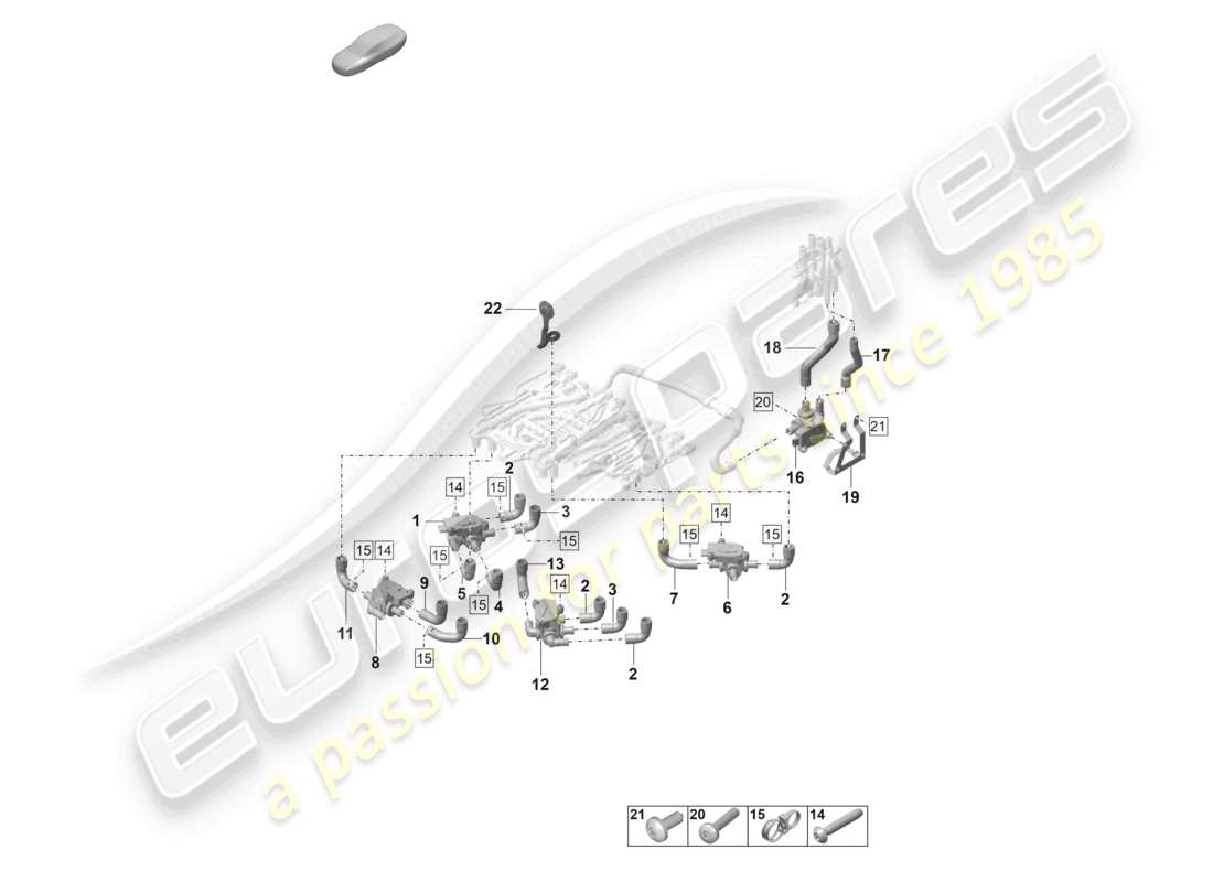 porsche 2022 (taycan 9j1-1) magnetventil für kühlmittelkreislauf d - mj 2021>> ersatzteildiagramm