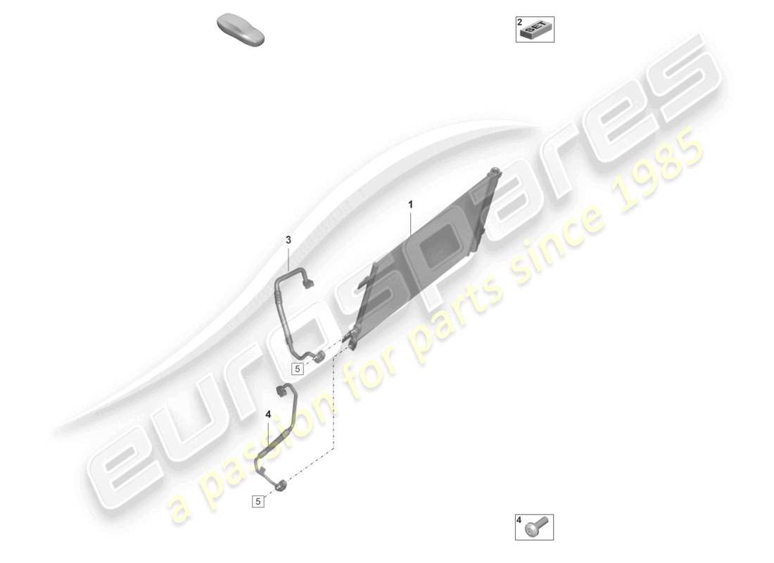 porsche 2022 (992-1 gt3/rs/st) teilediagramm für den klimaanlagenkondensator