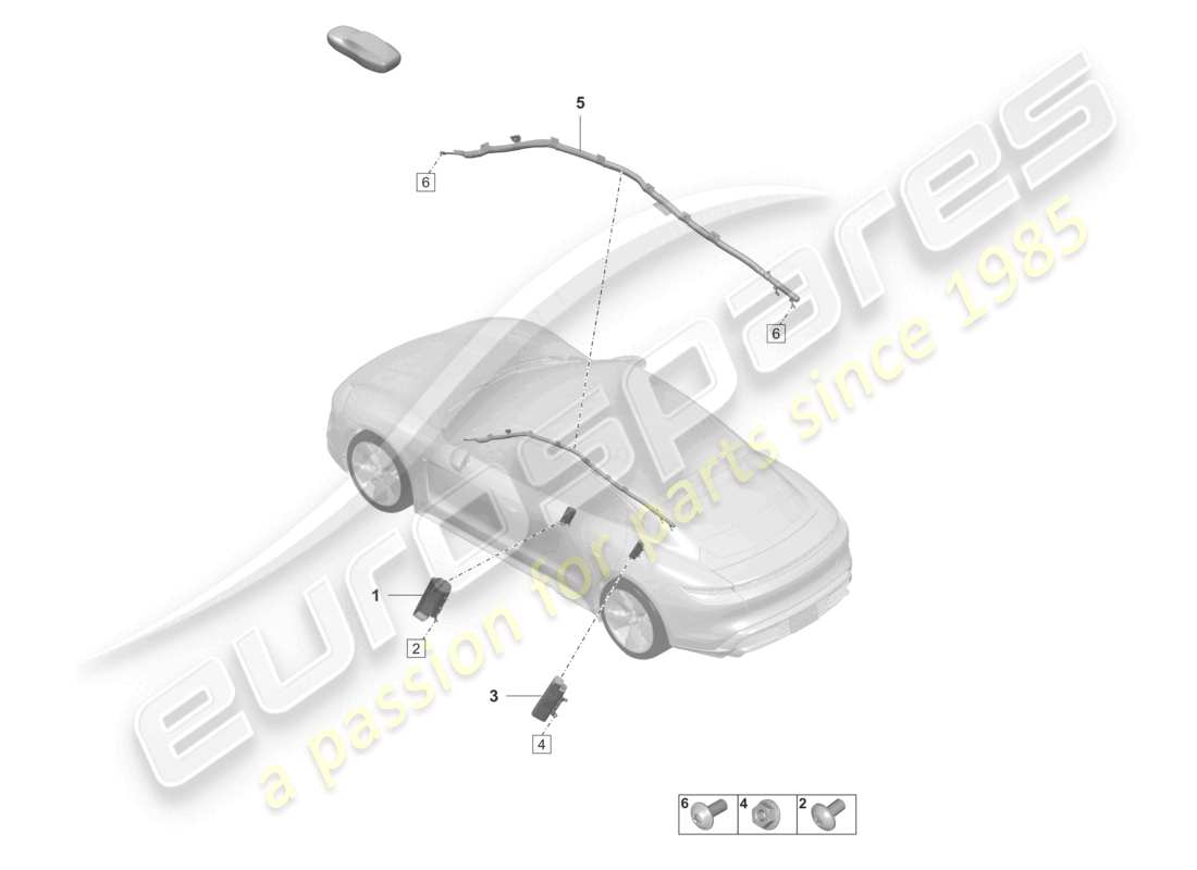 porsche 2022 (taycan 9j1-1) seiten-airbag-einheit kopf-airbag-einheit teilediagramm