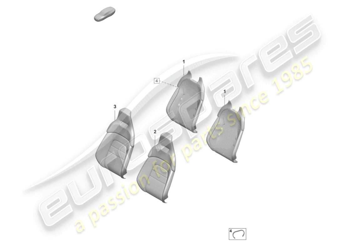 porsche 2025 (taycan 9j1-2) schaumstoffteil rückenlehnenbezug komfortsitz teilebild